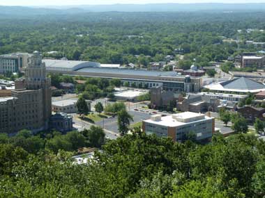 View of Hot Springs Convention Center from West Mountain Summit