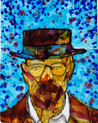 Walter White Art Glass Portrait by Mike Garner